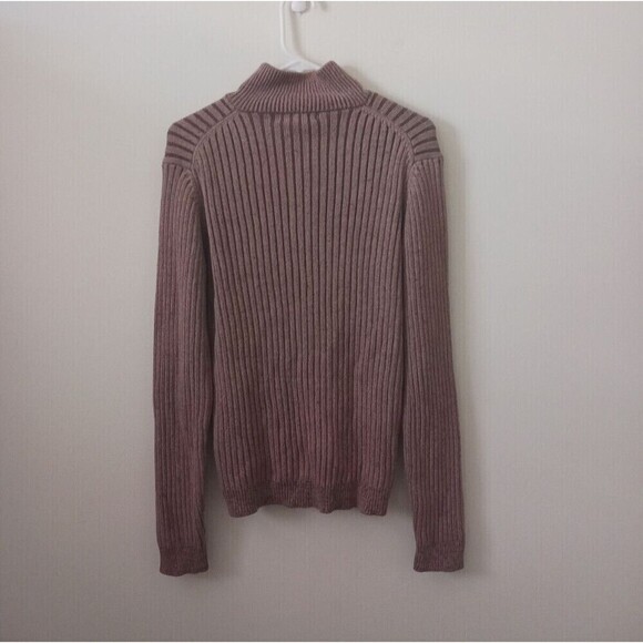 Calvin Klein Jeans Mens Ash Pink Sweater Mock Neck 1/4 Zip Long Sleeve M - Picture 3 of 8